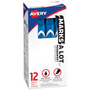 AVERY MARKS A LOT LARGE DESK-STYLE PERMANENT MARKER, BROAD TIP, BLUE (08886) - Like New