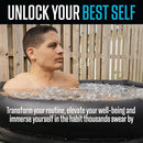 WILDER PORTABLE ICE BATH TUB FOR COLD PLUNGE THERAPY 29.5'' X 31.5'', XL - BLACK - Like New