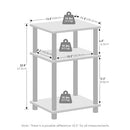 FURINNO JUST TURN-N-TUBE OPEN STORAGE NIGHTSTAND, 3-TIER (1 PACK) - WHITE/WHITE - Like New
