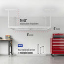 ALLOY STEEL SAFERACKS 4X8 OVERHEAD GARAGE STORAGE RACK 5-PC HOOK PACK - WHITE - Like New