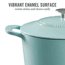 MARTHA STEWART GATWICK 7 QT ENAMEL CAST IRON DUTCH OVEN POT W LID - MARTHA BLUE - Like New