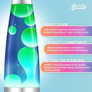JAMBO 16" LAMP, BEAUTIFUL, LIQUID LIGHT, MAGMA MOTION, SILVER/BLUE/YELLOW - Like New