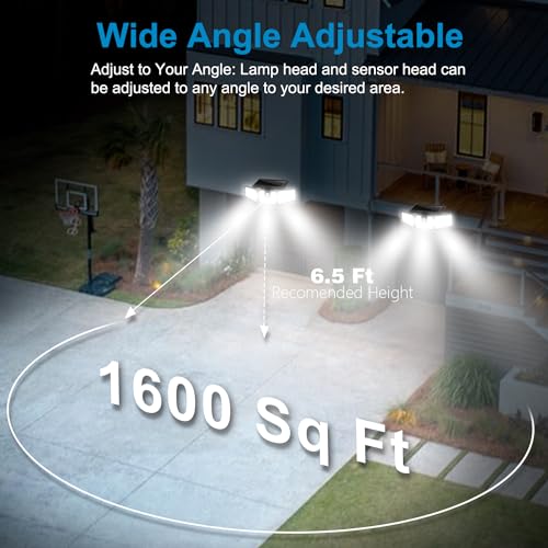 AMERITOP SOLAR LIGHTS OUTDOOR, 2 PACK 233 LED HIGH BRIGHTNESS CORDLESS - BLACK - Like New