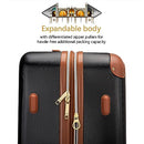 19V69 ITALIA VINTAGE 3 PIECE EXPANDABLE HARD SPINNER LUGGAGE SET VTLUGFD - BLACK - Like New