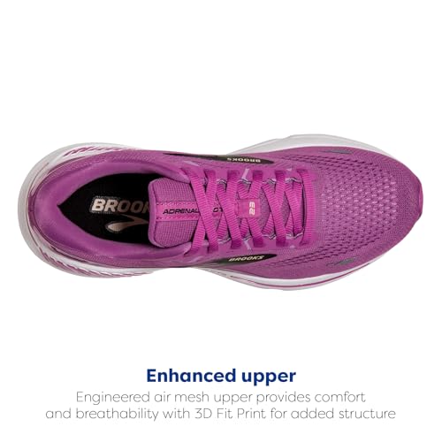 BROOKS WOMEN’S ADRENALINE GTS 23 RUNNING SHOE - ORCHID/BLACK/PURPLE - SIZE 6.5 - Like New