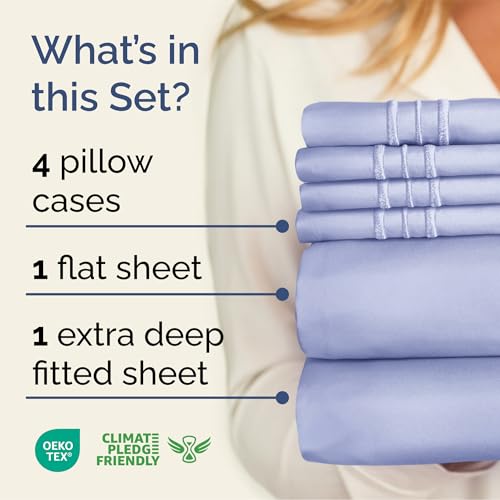CGK UNLIMITED EXTRA DEEP QUEEN SHEET SET BREATHABLE COOLING SHEETS - LAVENDER - Like New