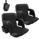 LILYPELLE 4.72" Extra Thick Stadium Seat with Back Support - BLACK - Brand New