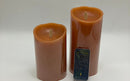LUMINARA 2-PACK FLAMLESS CANDLE, HEIGHT 5" & 7" - RUST - Like New