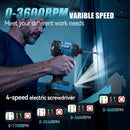 TILSWALL 20V CORDLESS IMPACT DRIVER, 260NM TORQUE BRUSHLESS, 3-SPEED - BLUE - Like New