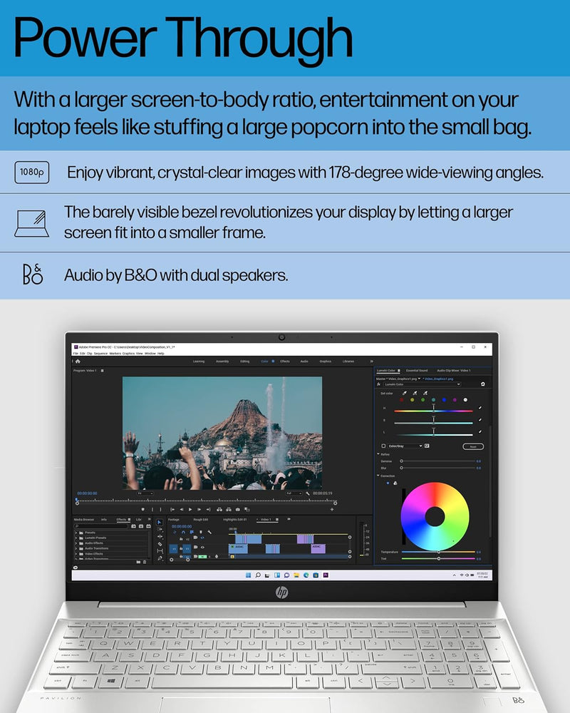 HP Pavilion 15 15.6" FHD i7-1255U 16GB 512GB SSD, +FPR 15-eg2025nr - Silver - Like New