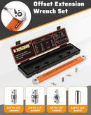 XKONE OFFSET EXTENSION WRENCH SET, 15.4" WRENCH WITH 1/4",3/8",1/2" SQUARE DRIVE - Like New