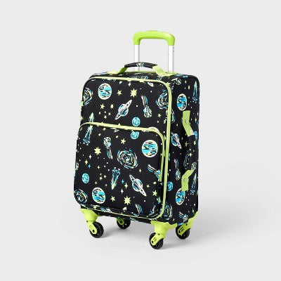CAT & JACK KIDS' SOFTSIDE CARRY ON SPINNER SUITCASE - SPACE - Like New