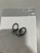 GENERIC SILVER AND BLACK OVAL EARRINGS WITH SPARKLES - SILVER AND BLACK - Like New