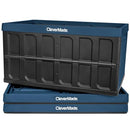 CLEVERMADE COLLAPSIBLE STORAGE BIN (NO LID) OCEAN 3PK - 62L (16 Gal) FOLDING - Like New