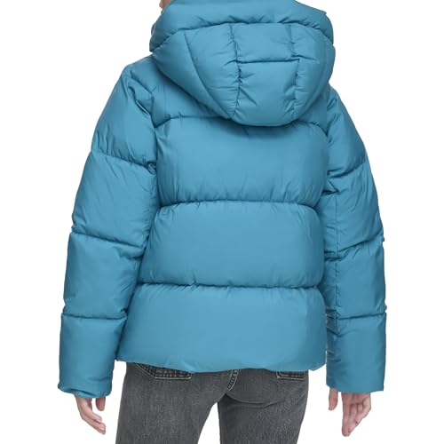 LW3RP696 LEVI'S WOMEN'S SELMA HOODED PUFFER JACKET OCEAN BLUE SIZE M - Brand New