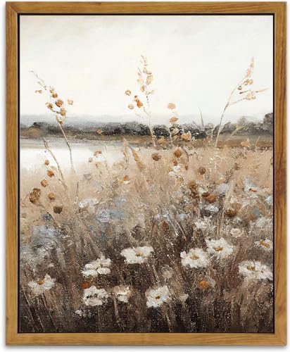 KBKBART Vintage Wall Art Framed Retro Countryside Autumn Wildflower - Like New