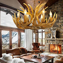 OJZZG Deer Antler Chandelier 6 Lights Resin Chandeliers Lighting - Brown - Brand New