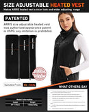 ARRIS Fleece Heated Vest for Women, Size Adjustable Heating Zones - Black - Brand New