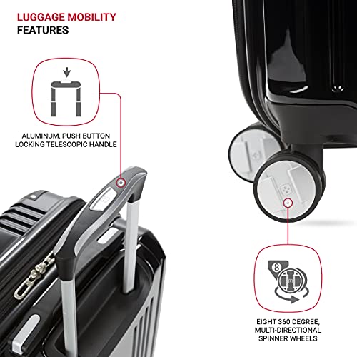 SWISSGEAR 7786 HARDSIDE EXPANDABLE LUGGAGE WITH SPINNER WHEELS CARRY-ON - BLACK - Like New