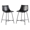 Walker Edison Xuma Modern Faux Leather Armless Low Back Counter Stool, 2, Black - Like New