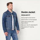 Amazon Essentials Men's Regular Fit Low Stretch Denim Jacket Stone Medium Wash - Like New