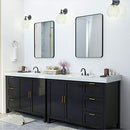 DOHEEM Wall Mirror Rounded Corner Black Metal 24" X 36" B09495LZB6 - Black - Brand New