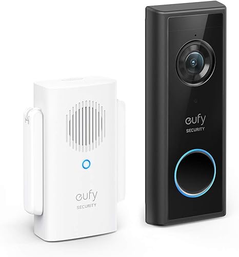 Eufy Security Battery Video Doorbell C210 Kit, Wire-Free Doorbell T8222 - black Like New