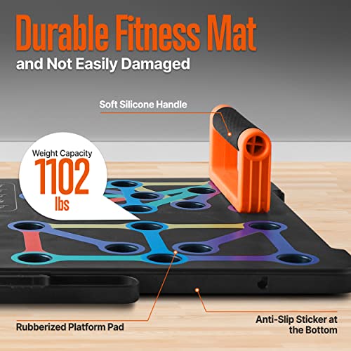 SQUATZ PORTABLE PUSH UP BOARD - PUSH UP BARS INCLUDES 5PCS - SQBK-1 - Like New