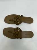TORY BURCH MILLER SANDAL SQUARE TOE - SIZE: WOMEN 11 - TAN - Like New