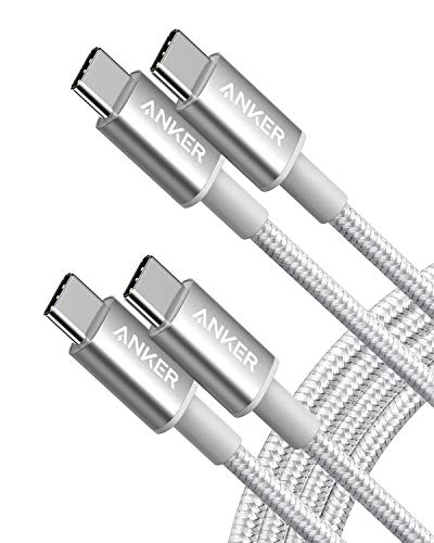 ANKER USB C TO C CABLE, TYPE C 60W FAST CHARGING CABLE (6FT, 2PACK) - SILVER - Like New