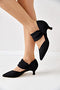 COUTGO WOMENS LOW KITTEN HEEL - SIZE: WOMEN 10 - BLACK - Like New