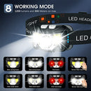 LHKNL HEADLAMP FLASHLIGHT, 1200 LUMEN ULTRA-LIGHT BRIGHT LED, TG-T069 - BLACK - Like New