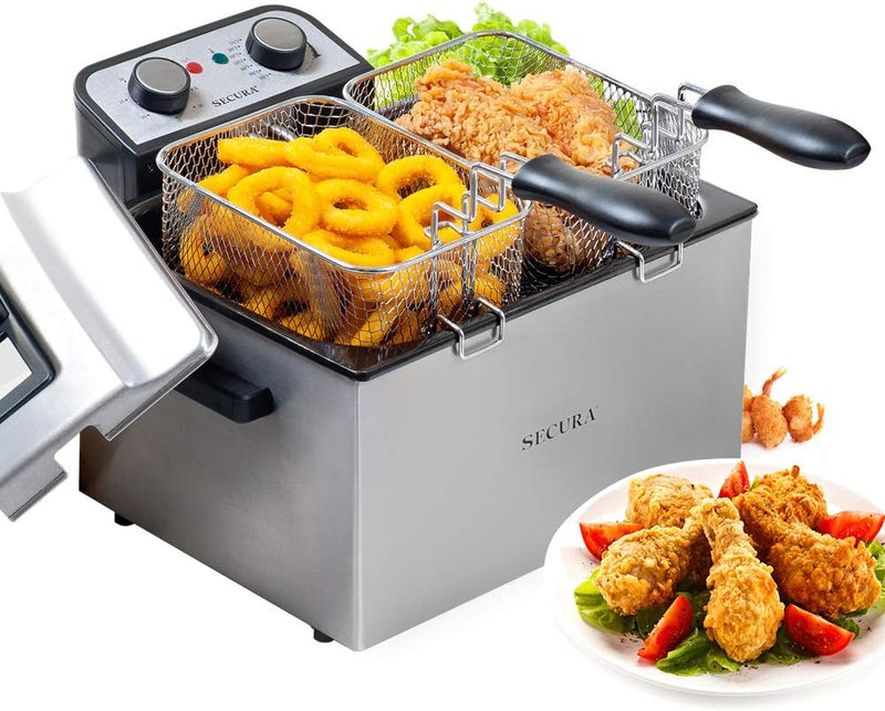 Secura Electric Deep Fryer 1800W-Watt Large 4.0L/4.2Qt TSAF40DH - Gray - Like New