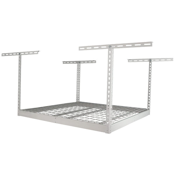 SafeRacks Overhead Garage Storage Rack with 250 lb Capacity - White - Like New