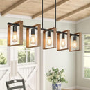 BRIGHTEVER 53" FARMHOUSE KITCHEN ISLAND LIGHTING 5-LIGHT - WOOD - Brand New