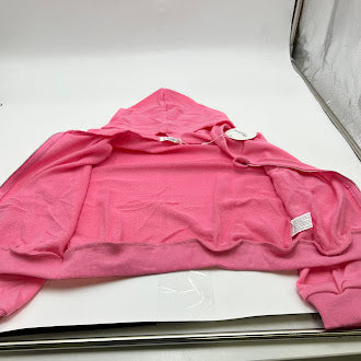 ARHSHINER GIRLS ZIP UP CROPPED LONG SLEEVES HOODIES - SIZE: 6-7 - PINK - Brand New