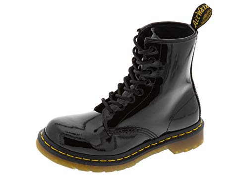 11821011 DR. MARTENS WOMEN 1460 W PATENT LEATHER FASHION BOOT BLACK LAMPER W4 - Like New