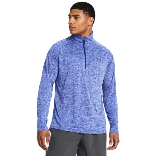 UNDER ARMOUR MEN'S TECH 2.0 1/2 ZIP - SIZE: MEN M - ROYAL/GRAPHITE - Brand New