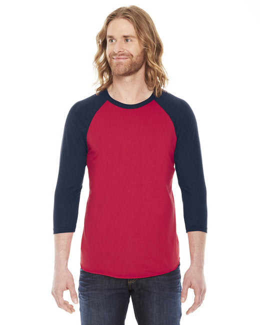 BB453W American Apparel Unisex 3/4-Sleeve Raglan T-Shirt New