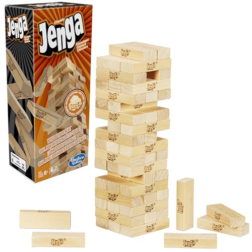 HASBRO JENGA GAME STACKING TOWER AGES 6+ 1 OR MORE PLAYERS 2120 - LIGHT BROWN - Brand New