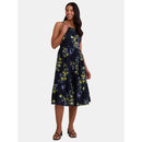 TIME AND TRU WOMEN'S TIE BACK MIDI DRESS,SIZE: WOMEN S - FRUIT BOUQUET DARK NAVY - Brand New