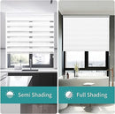 JOYDECO WHITE SHEER ZEBRA BLINDS CORDLESS 70" W×75" H SC0003-OWH-70-V2 - WHITE - Like New