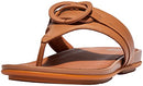 FS9-A21 FITFLOP GRACIE RUBBER-BUCKLE LEATHER TOE-POST WOMEN'S SANDALS TAN 7 - Brand New