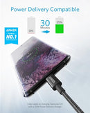 ANKER USB C TO USB C TYPE C 60W FAST CHARGING CABLE 6FT 2PACK B8753 - BLACK - Like New