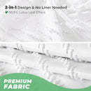 TURKIO BOHO FABRIC SHOWER CURTAIN 72 X 72 INCHES MODERN SHABBY CHIC - WHITE - Like New