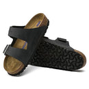 0552111 BIRKENSTOCK UNISEX ARIZONA SANDAL, BLACK OILED LEATHER, SIZE 10 - Like New