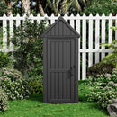 Fancyango Outdoor Resin Storage Shed Cabinet Removable Shelves Lock Ring - Black - Like New