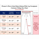 BLUE ICE WOMEN'S HEAVYWEIGHT WIDE LEG LOOSE FIT FLEECE SWEATPANTS,SIZE: L, MAUVE - Like New