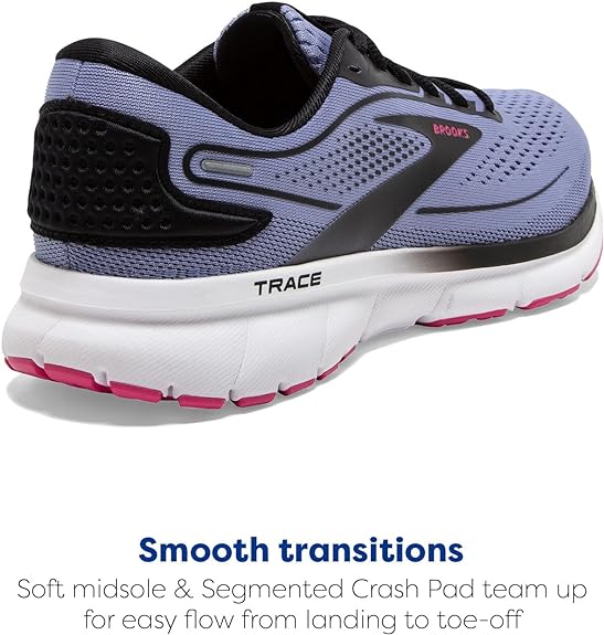 BROOKS WOMEN’S TRACE 2 RUNNING SHOE - PURPLE IMPRESSION/BLACK/PINK - SIZE 6.5 - Like New