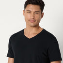 AMAZON ESSENTIALS Men's Cotton V-Neck Undershirt 6 Pack 2XL - BLK/GRY - Like New